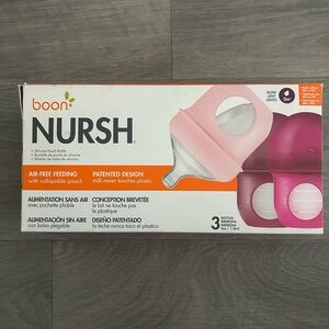 Boon Nursh Silicone Baby Bottle Set in Pink